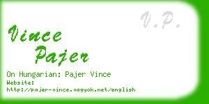 vince pajer business card